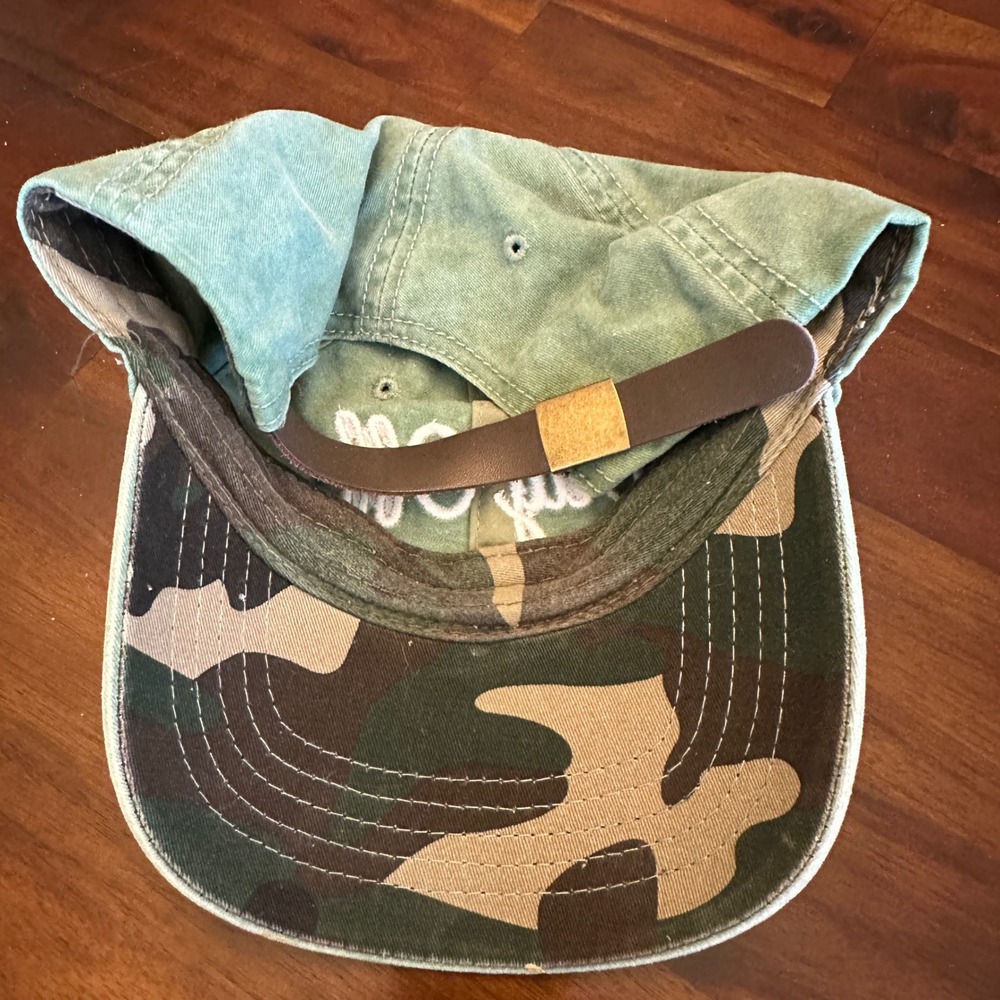 Unbranded Day Off Baseball Cap Sage Green Washed Cotton Camo Underbrim OSFM - Picture 5 of 5